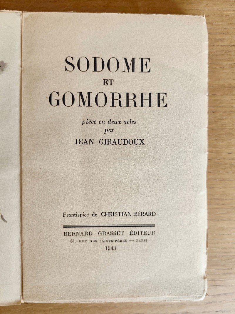 Sodome et Gomorrhe, pièce en deux actes