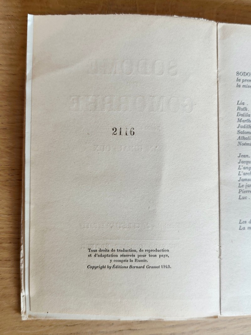 Sodome et Gomorrhe, pièce en deux actes