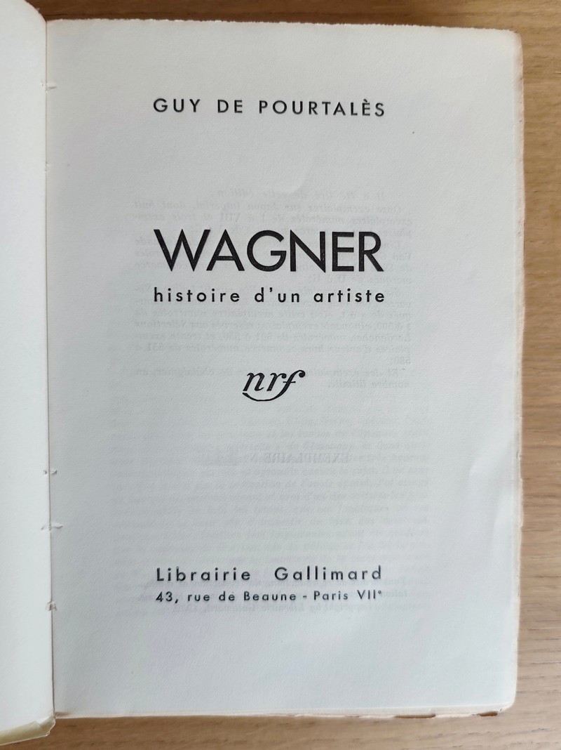 Wagner, histoire d'un artiste
