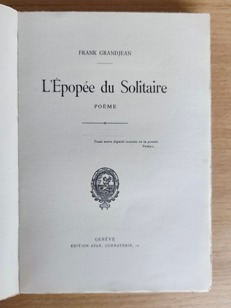 L'épopée du Solitaire, poème