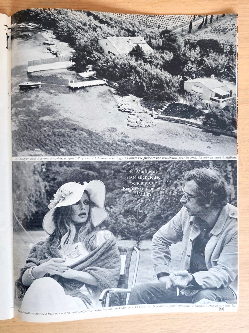 Les secrets de St. Tropez, B.B. vend la Madrague (Brigitte Bardot) - Paris Match 1213 du 5 aout 1972