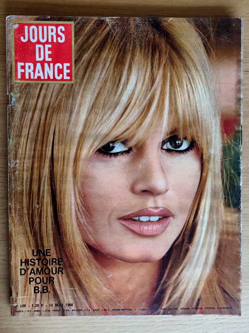 Une histoire d'amour pour B.B. (Brigitte Bardot). Jours de France 600 du 14 Mai 1966