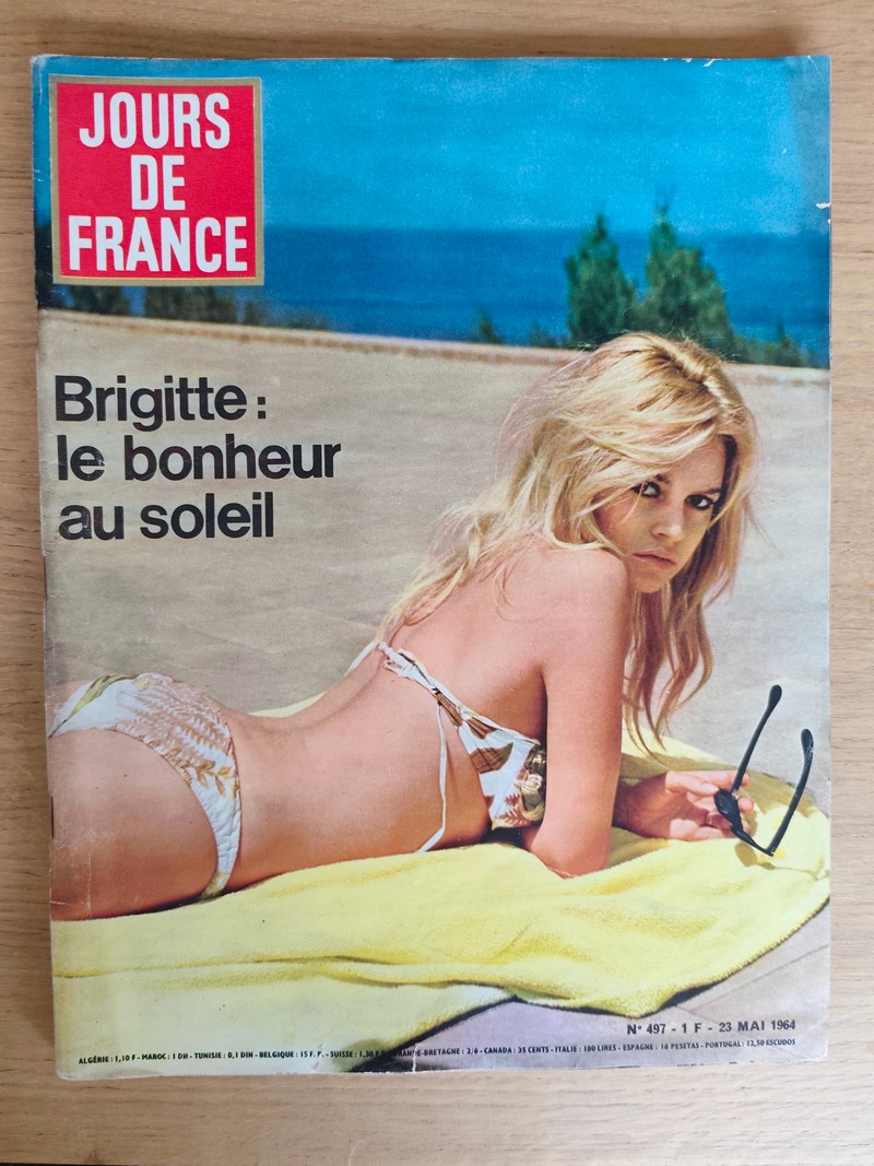 Brigitte le bonheur au soleil (Brigitte Bardot). Jours de France 497 du 23 mai 1964