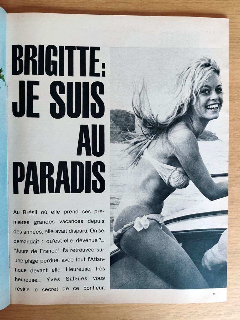Les vacances secrètes de Brigitte au Brésil (Brigitte Bardot). Jours de France 488 du 21 Mars 1964