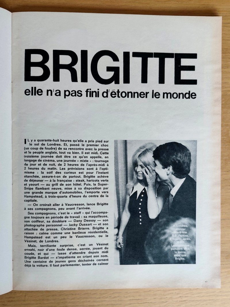 Brigitte, toujours la première (Brigitte Bardot). Jours de France 469 du 9 novembre 1963