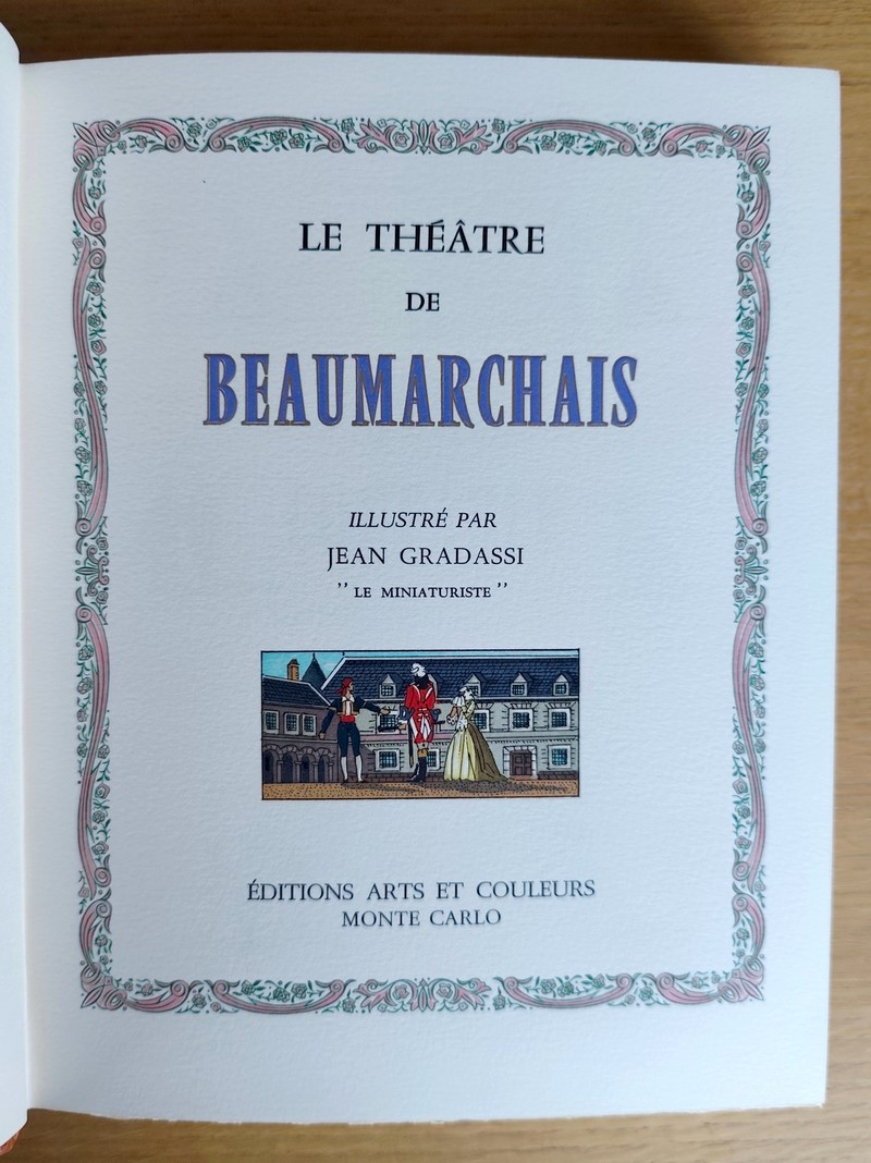 Le théâtre de Beaumarchais (3 volumes avec suite en violet de Bourgogne). Le Barbier de Séville ou la précaution inutile - Le négociant de Lyon - Le Mariage de Figaro ou La folle journée - Eugénie - La Mère coupable ou L'autre Tartufe - Tarare ou Le libre arbitre