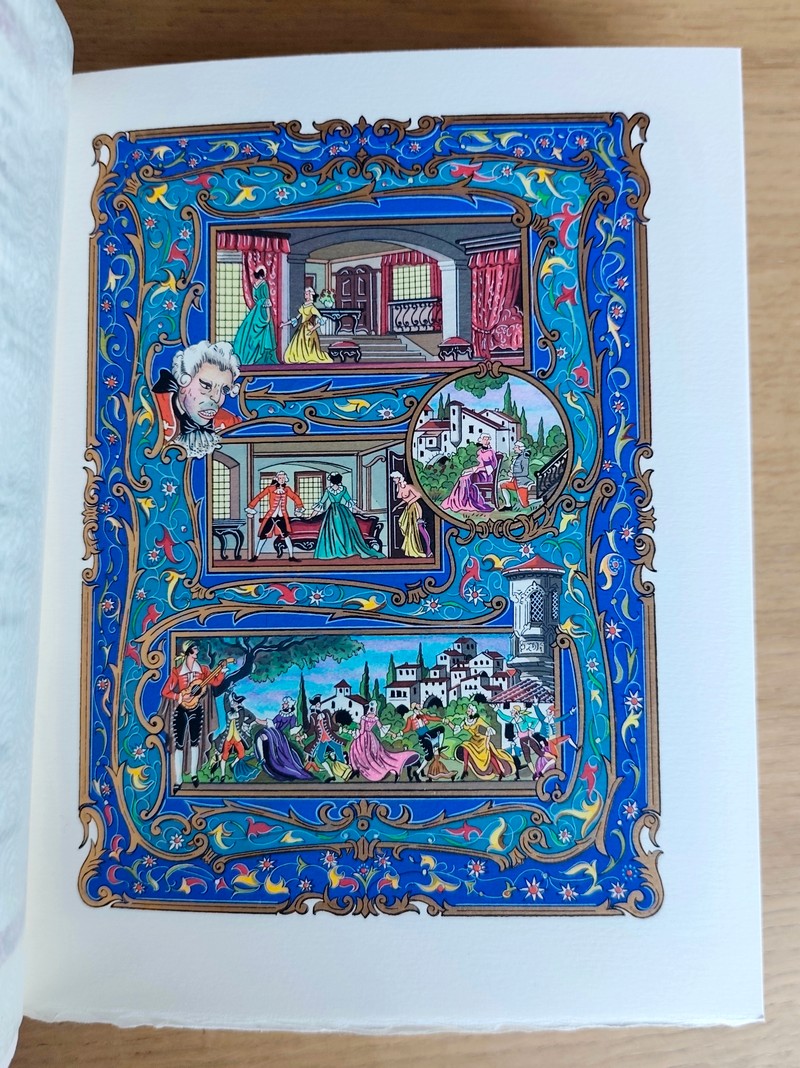 Le théâtre de Beaumarchais (3 volumes avec suite en violet de Bourgogne). Le Barbier de Séville ou la précaution inutile - Le négociant de Lyon - Le Mariage de Figaro ou La folle journée - Eugénie - La Mère coupable ou L'autre Tartufe - Tarare ou Le libre arbitre