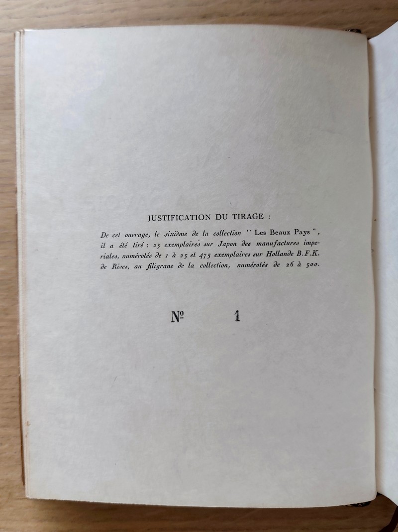 Au Coeur de la Savoie (exemplaire N° 1 sur papier Japon impérial)