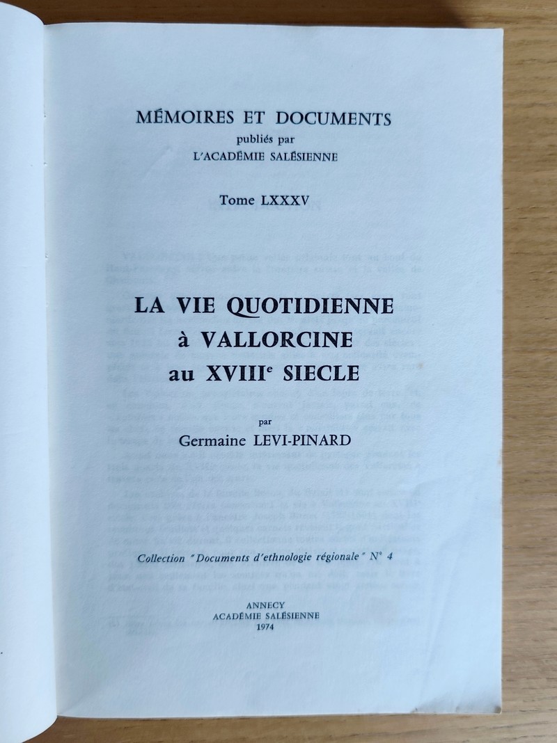 La vie quotidienne à Vallorcine au XVIIIe siècle