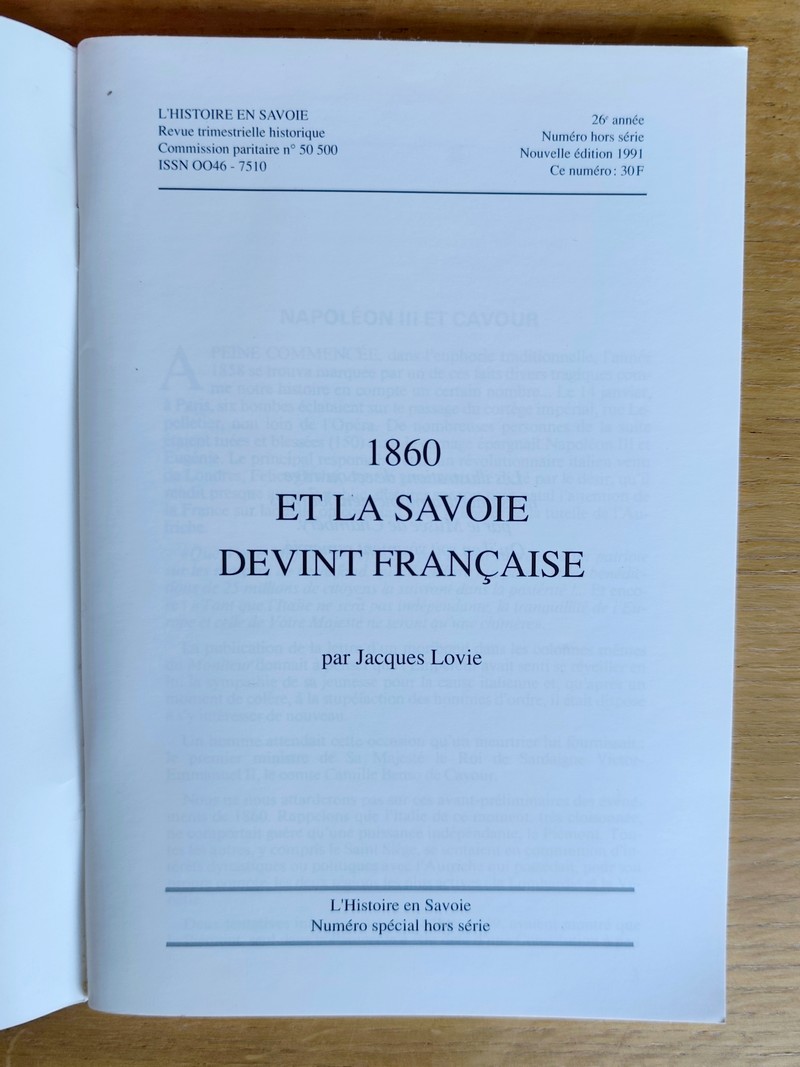 1860. Et la Savoie devint française