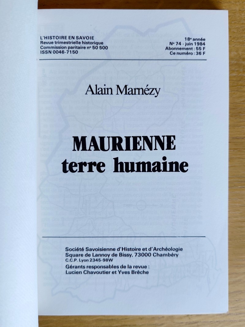 Maurienne, Terre humaine