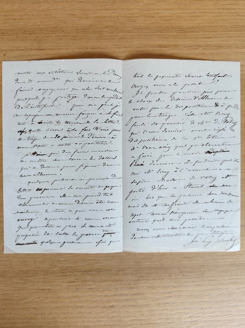 Lettre autographe signée et datée du 19 juin 1855
