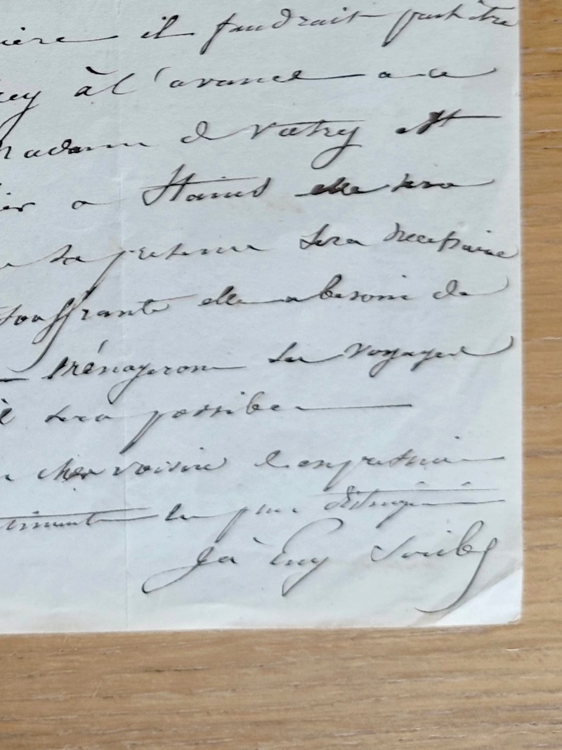 Lettre autographe signée et datée du 19 juin 1855