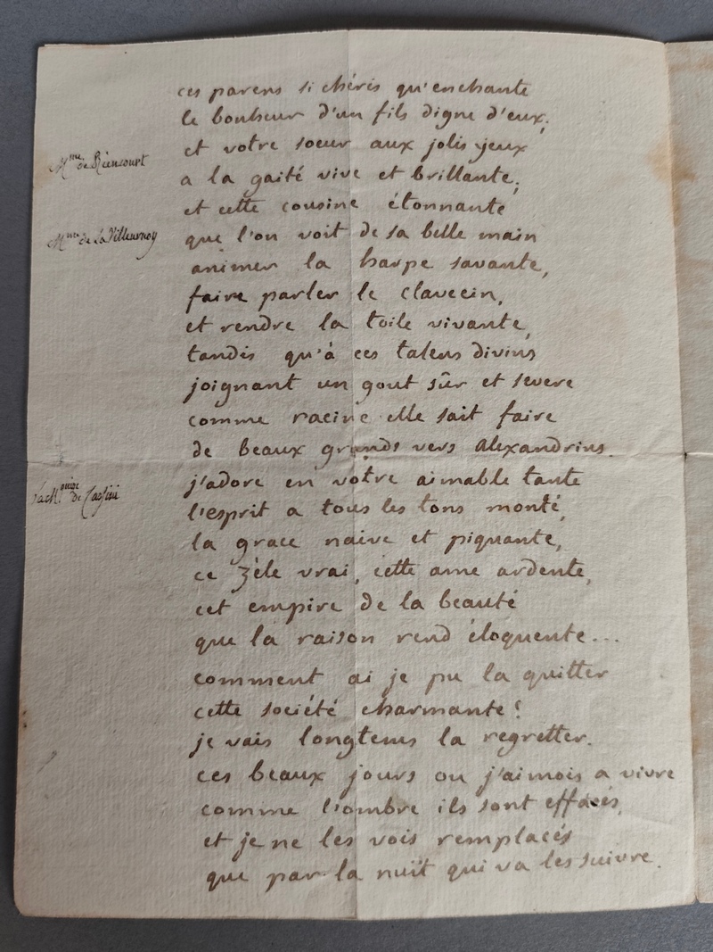 Lettre autographe en prose et vers signée