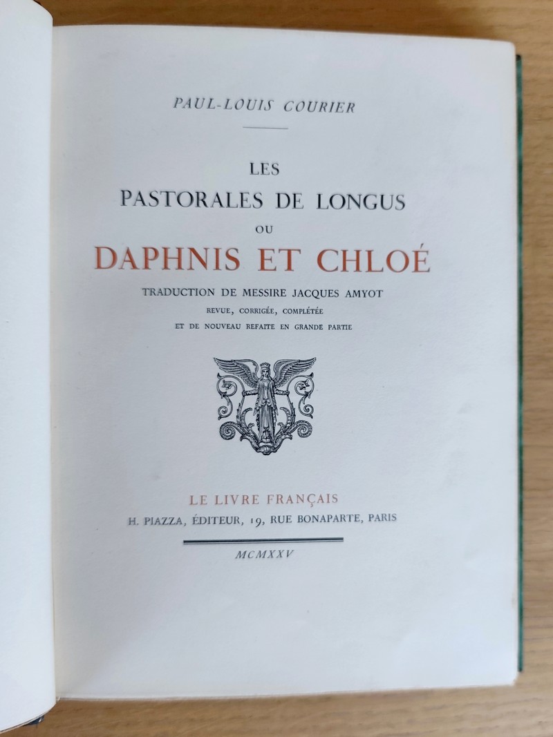 Les Pastorales de Longus ou Daphnis et Chloé
