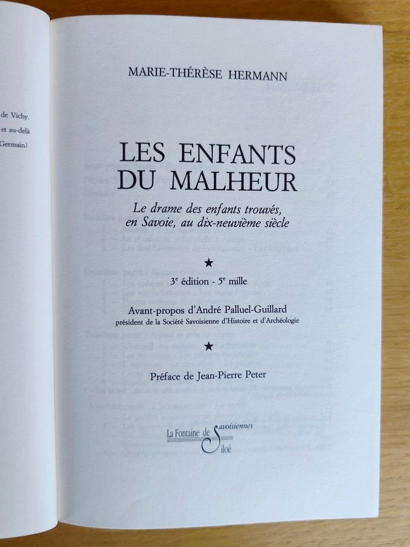 Les enfants du Malheur. Le drame des enfants trouvés en Savoie au XIXe siècle