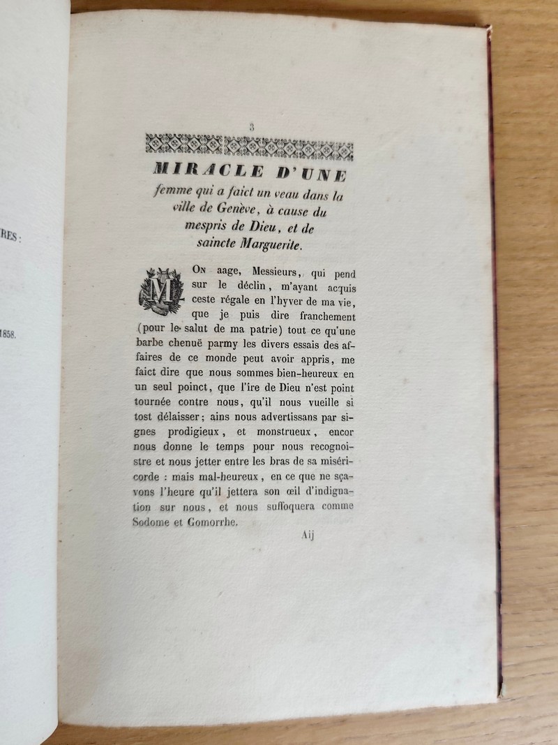 Miracle arrivé dans la ville de Genève en ceste année 1609. D'une femme qui à faict un veau, à cause du mespris de la Puissance de Dieu, et de Madame saincte Marguerite