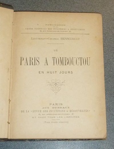 De Paris à Tombouctou en huit jours
