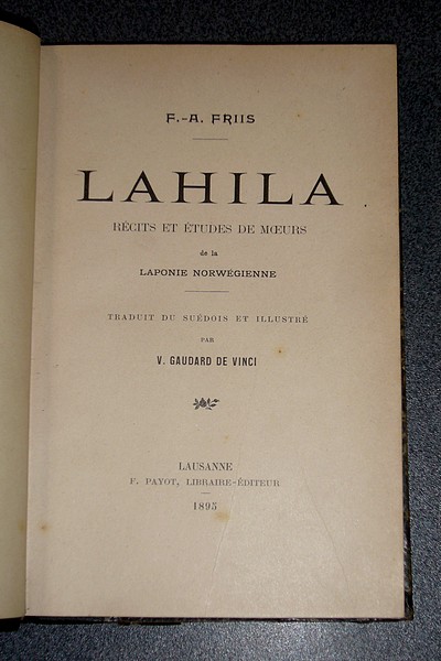 Lahila. Récits et études de Moeurs de la Laponie Norvégienne