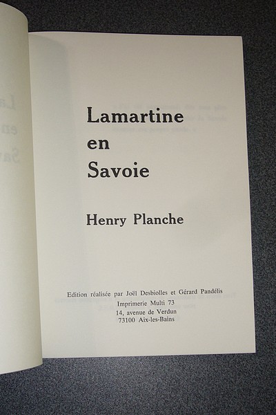 Lamartine en Savoie