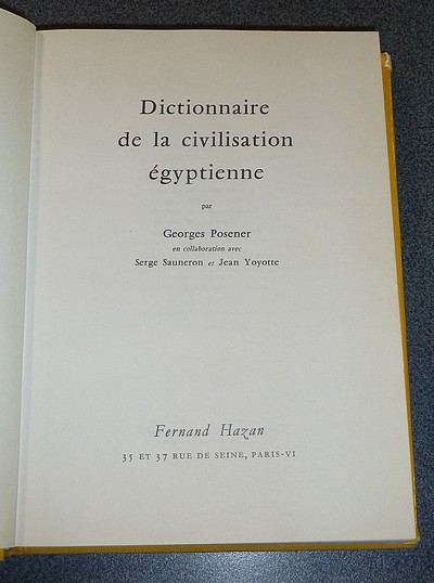 Dictionnaire de la civilisation égyptienne