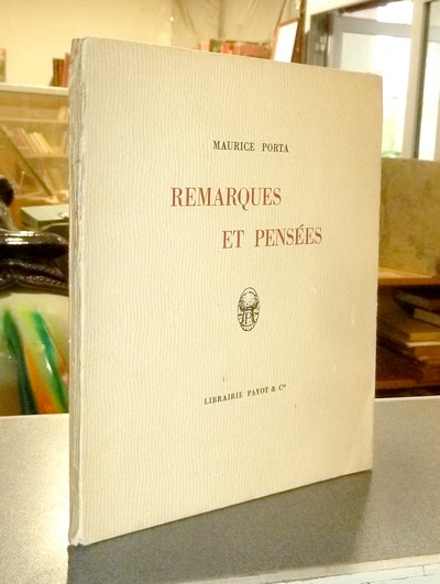 Remarques et pensées