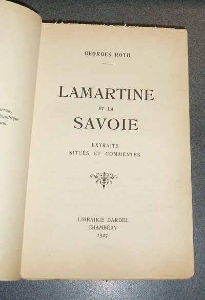 Lamartine et la Savoie