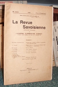 Revue Savoisienne, 1943, 84ème année, 3 & 4ème trimestres 1943
