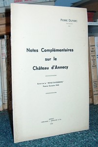 Notes complémentaires sur le château d'Annecy