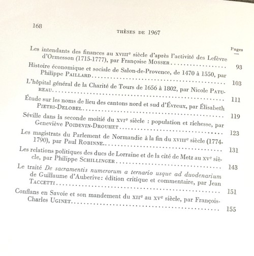 Position des thèses soutenues par les élèves de la promotion de 1967 pour obtenir le Diplôme d'Archiviste Paléographe