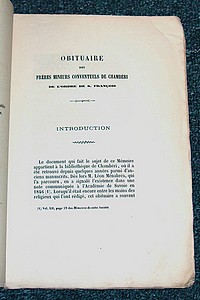 Obituaire des Frères mineurs conventuels de Chambéri de l'ordre de S. François - Rabut François
