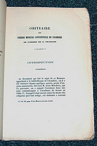 Obituaire des Frères mineurs conventuels de Chambéri de l'ordre de S. François