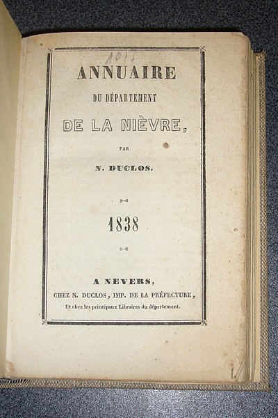 Annuaire du Département de la Nièvre pour 1838